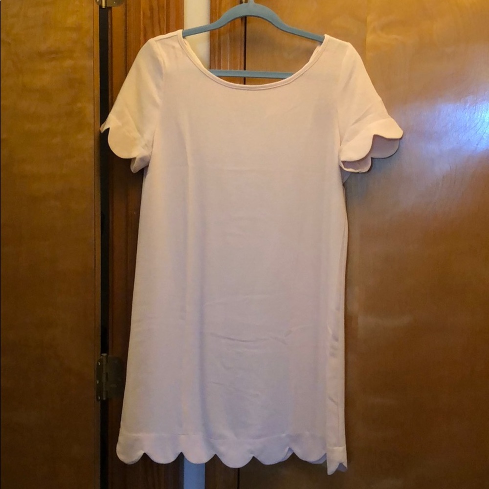 Scalloped short sleeve dress